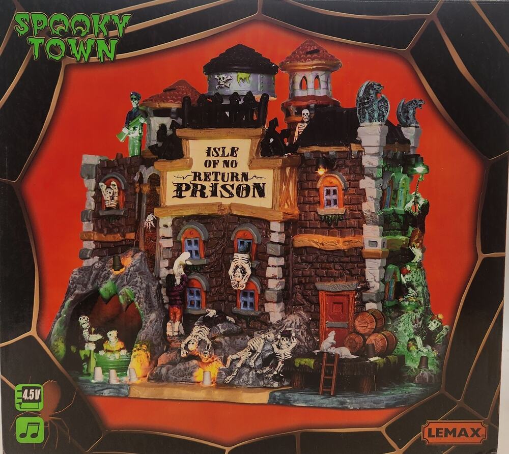 Lemax Spooky Town 45664 ISLE OF NO RETURN PRISON 2014 RARE!!